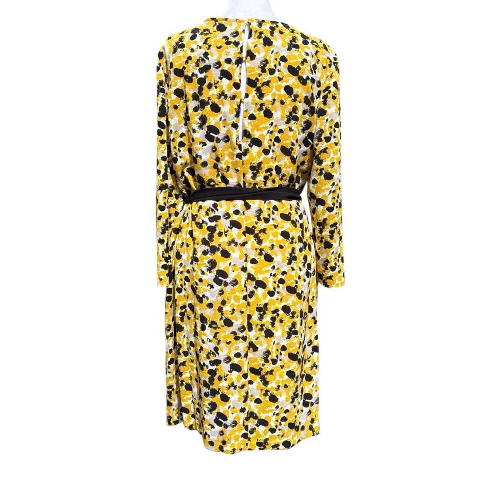 H&M Abstract Brushed Floral Yellow Crepe Dress | (US 12*) - Picture 2 of 10